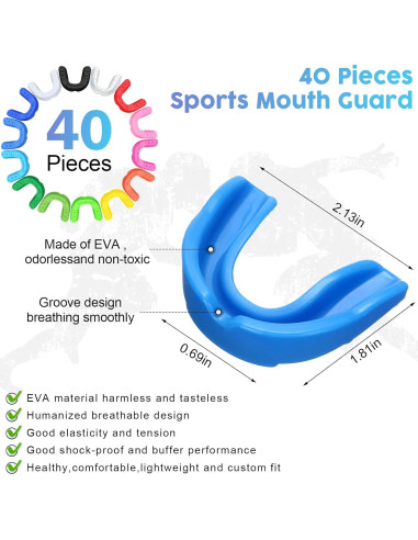 BBTO 40 Protectores Bucales para Niños Multicolor para Deportes