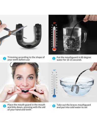 Protector Bucal Deportivo MESUADESI Negro 2 Piezas para Fútbol y Más