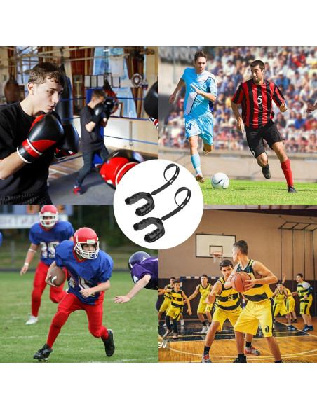 Protector Bucal Deportivo MESUADESI Negro 2 Piezas para Fútbol y Más