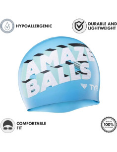 Gorro de Natación TYR Amaze Balls Silicona Hipoalergénico 2