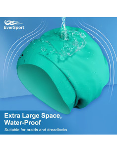 Gorro de natación grande EverSport de silicona para trenzas 2