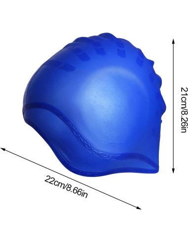 Paquete de 2 Gorras de Natación Silicona Hmxpls Negro Azul