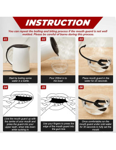 Dunzy 10 Protectores Bucales Moldables para Deportes - Negro 2