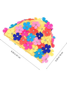 Gorro de Baño Floral Veemoon para Mujeres - Nylon Colorido 2