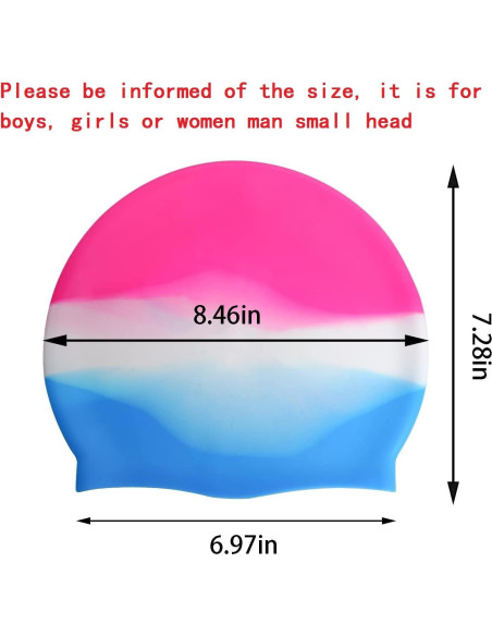6 Gorros de Natación de Silicona Unisex Tayfremn Multicolor 6 Gorros de Natación de Silicona Unisex Tayfremn Multicolor
