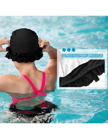 Gorros de Natación Soulchen para Mujeres - 3 Piezas Rizados