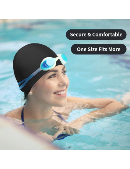 4 Gorras de Natación Elásticas Wholelovein - Unisex, Nylon 4 Gorras de Natación Elásticas Wholelovein - Unisex, Nylon