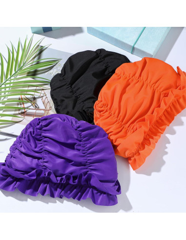 Gorros de Natación Soulchen para Mujeres - 3 Piezas Rizados