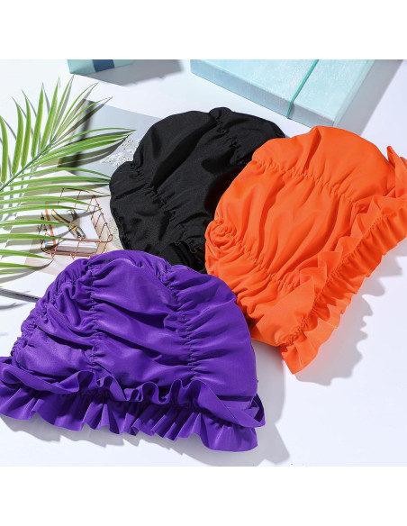 Gorros de Natación Soulchen para Mujeres - 3 Piezas Rizados