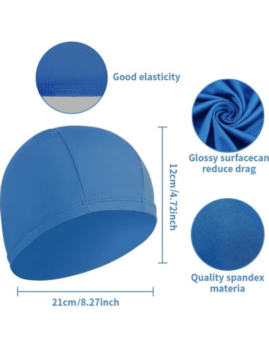 4 Gorras de Natación Elásticas Wholelovein - Unisex, Nylon