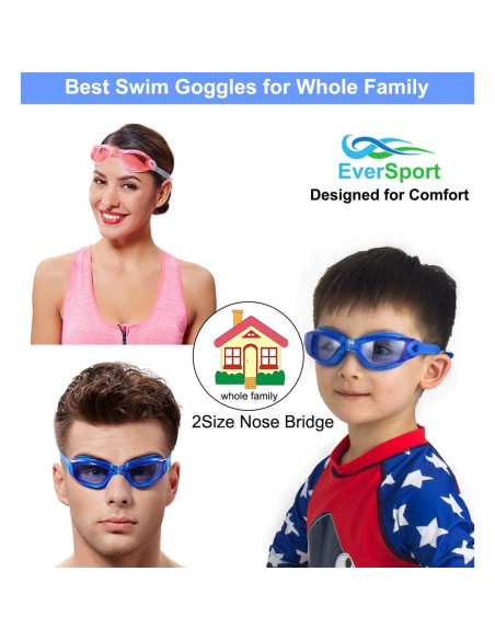 Paquete de 2 Gafas de Natación EverSport Antivaho UV Unisex Paquete de 2 Gafas de Natación EverSport Antivaho UV Unisex