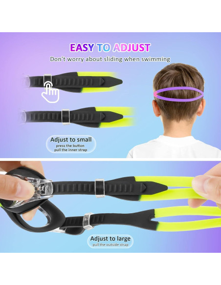 Gafas de Natación XDX para Niños 4-14 Años, Paquete 4, Antiempañante UV