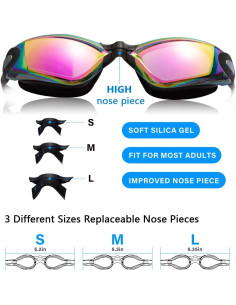 Gafas de natación anti-vaho Keary 2 Pack Aqua/Rosa 2