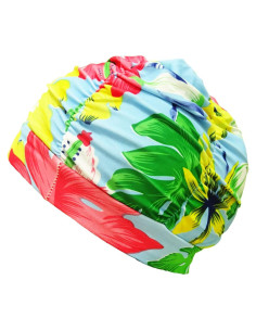 Gorro de natación plisado Honbay para cabello largo - Monstera