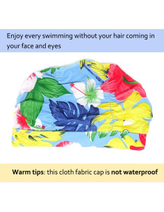 Gorro de natación plisado Honbay para cabello largo - Monstera 2