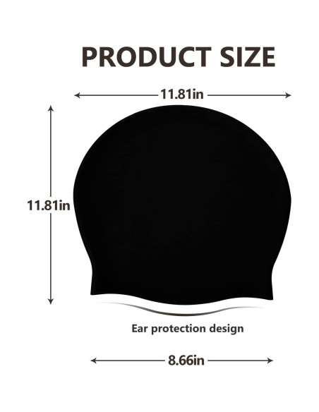 Gorra de Natación Extra Grande YOGINGO para Cabello Rizado