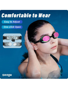 Gafas de Natación Antivaho Seago para Adultos Rosa y Dorado 2
