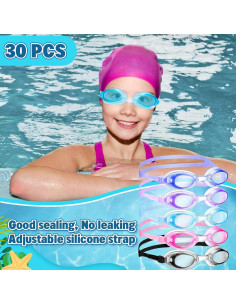 Paquete de 30 Gafas de Natación Macarrie con Tapones y Clip 2