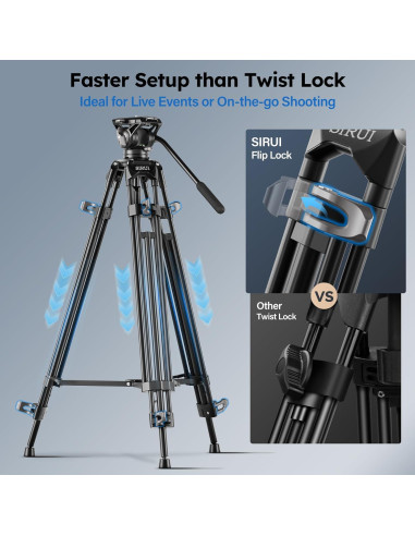 Trípode de Video SIRUI AVT-11 con Cabezal Fluido 360