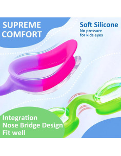 Gafas de natación XDX para niños - Paquete de 3, antiempañante 2