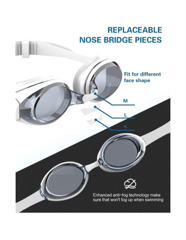 Gafas de natación Kimasha 2Pack Unisex Anti-empañamiento UV