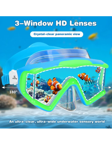 Gafas de Natación para Niños Keary 3 Ventanas Antiempañante