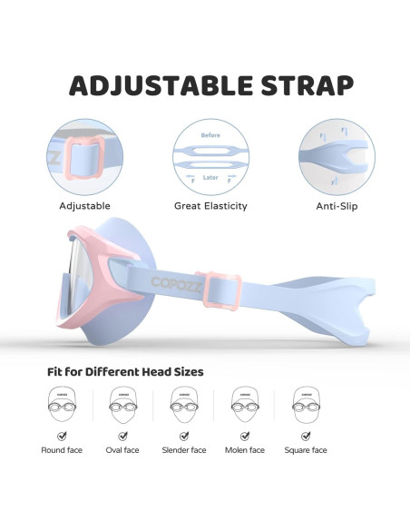 Gafas de Natación COPOZZ para Niños 6-14 Años Antiempañante UV
