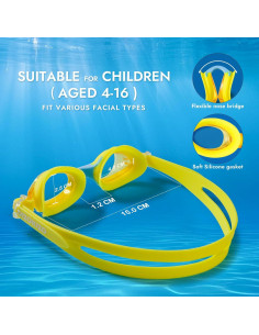 Gafas de natación para niños 6-14 años UV anti-vaho 2 unidades 2