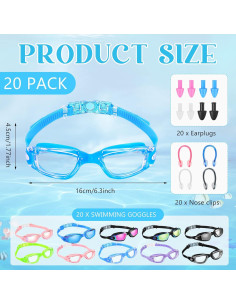 Paquete de 20 Gafas de Natación Antivaho UV Xuhal Adulto 2
