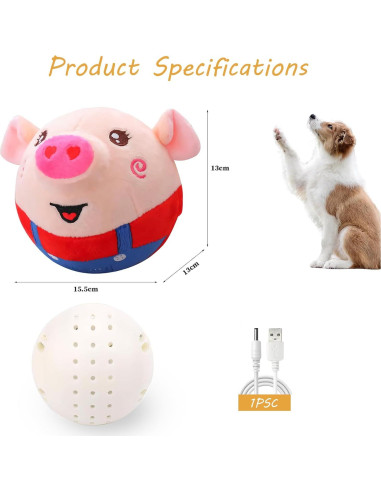 Juguete Interactivo para Perros Cerdo Rojo 120 Canciones