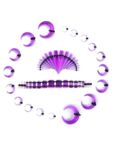 Kit de Estiramiento de Orejas Memsion 54 Piezas 14G a 00G