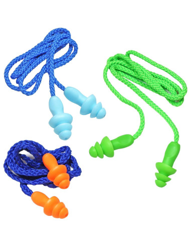 12 Pares Tapones para Oídos Silicona Suave Reutilizables NRR 32dB