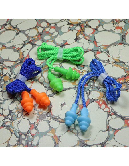 12 Pares Tapones para Oídos Silicona Suave Reutilizables NRR 32dB