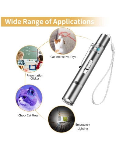 Juguete Interactivo para Gato Yiwu Puntero Láser USB 7 Modos