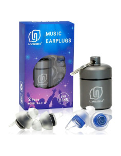 Tapones para oídos LYSIAN alta fidelidad 2 pares reutilizables