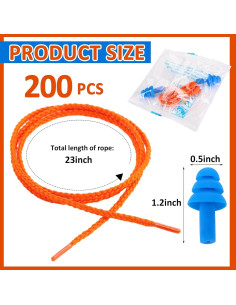 Tapones para Oídos Xuhal 200 Pares Silicona con Cable Azul 2