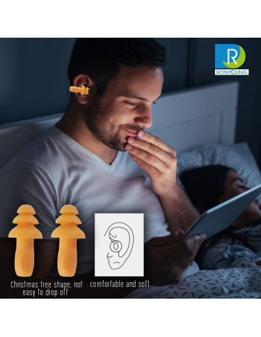 Tapones para Oídos RONYOUNG 100 Pares Silicona Reutilizables