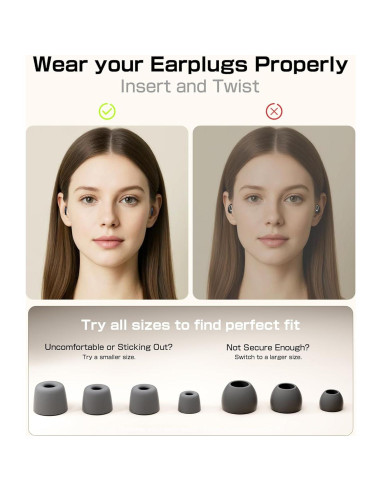 Tapones para Oídos Selouj con Cordón - Reducción 45dB