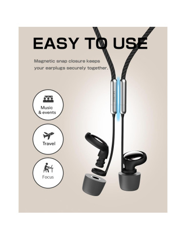 Tapones para Oídos Selouj con Cordón - Reducción 45dB