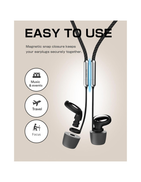 Tapones para Oídos Selouj con Cordón - Reducción 45dB