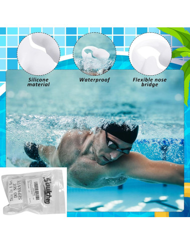 Tapones de Nariz para Natación Soulchen XLN1111 Silicona 2 Pcs