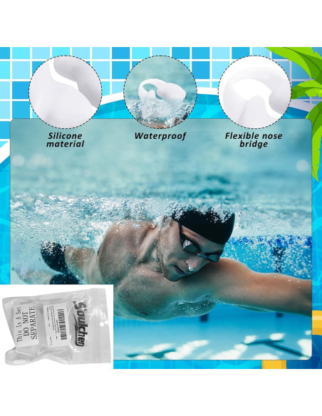 Tapones de Nariz para Natación Soulchen XLN1111 Silicona 2 Pcs