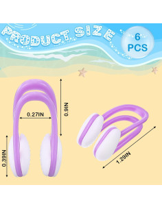 Hiboom Set de 6 Clips de Nariz para Nadar y Bucear 2