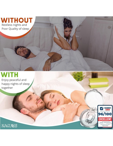 Pack de 6 Clips Nasales Magnéticos NAGUIBS para Ronquidos