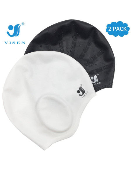 Gorros de Natación Silicona NANASO Unisex 2 Piezas con Tapones
