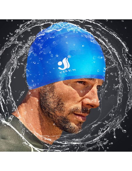 Gorros de Natación Silicona NANASO Unisex 2 Piezas con Tapones