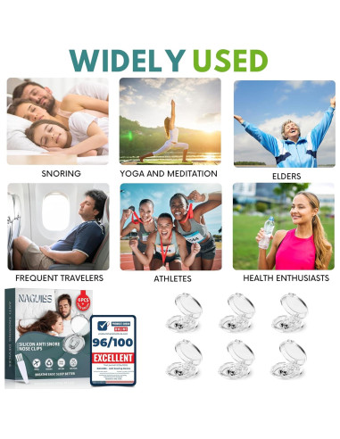 Pack de 6 Clips Nasales Magnéticos NAGUIBS para Ronquidos