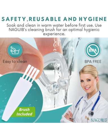 Pack de 6 Clips Nasales Magnéticos NAGUIBS para Ronquidos