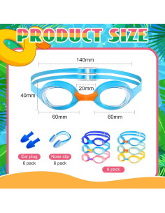 Gafas de Natación para Niños Macarrie 6 Pcs Antivaho 2