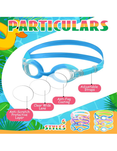 Gafas de Natación para Niños Macarrie 6 Pcs Antivaho
